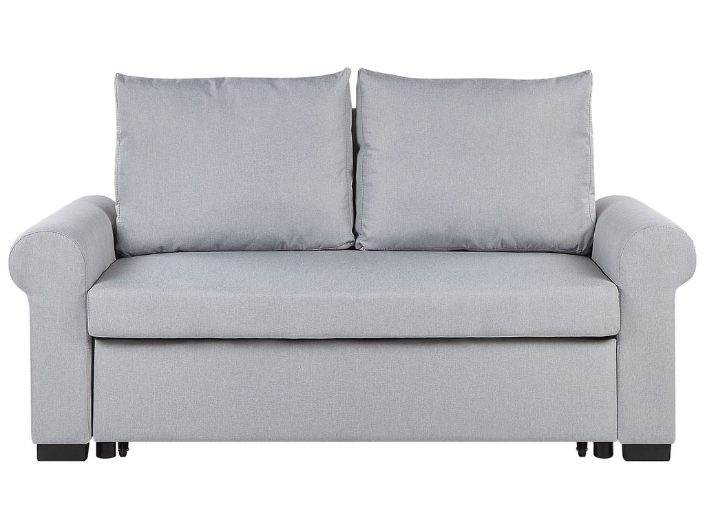 Sofa Bed SILDA Fabric Light Grey 2 Seater