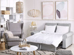Sofa Bed SILDA Fabric Light Grey 2 Seater