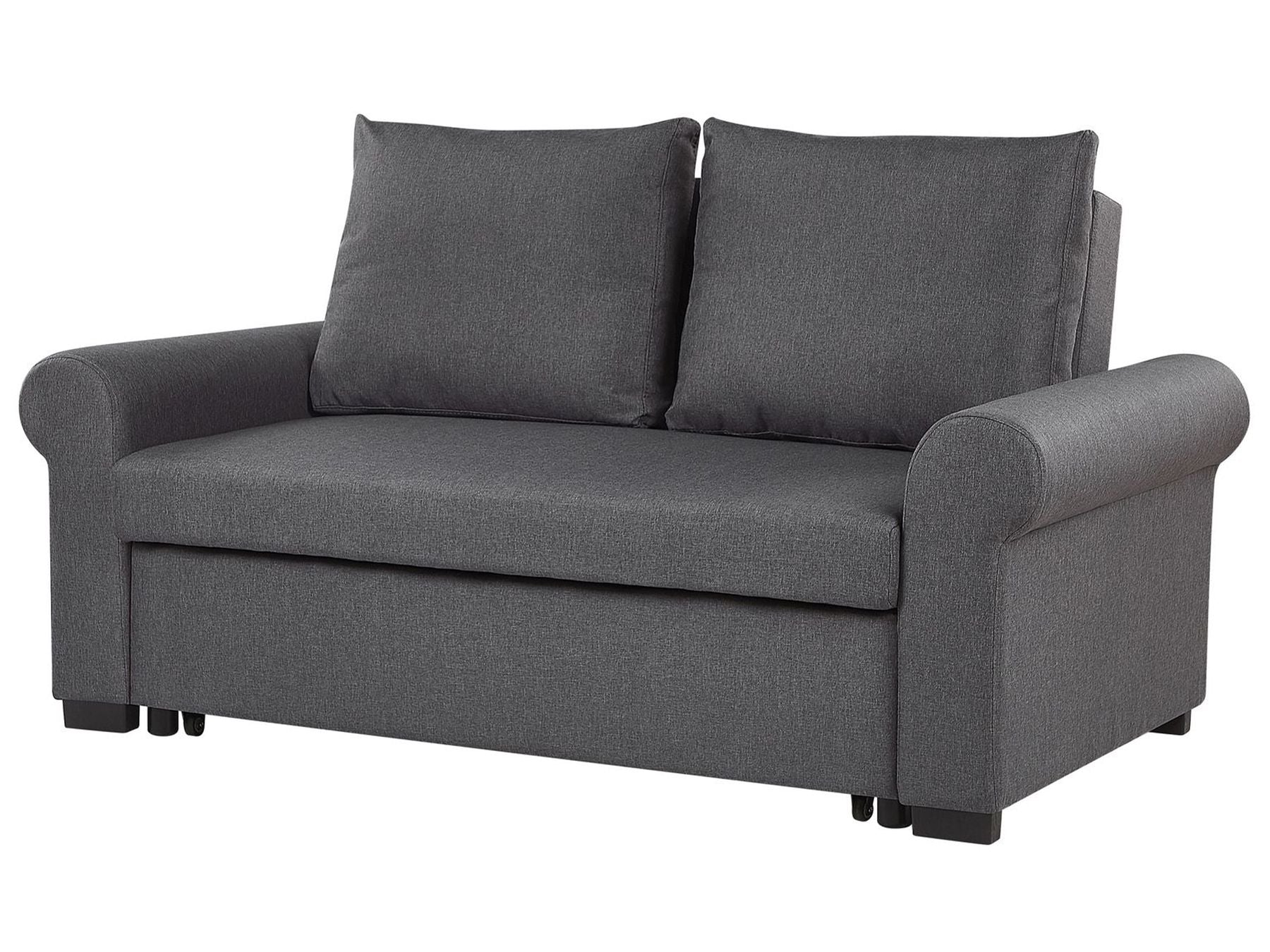 Sofa Bed SILDA Fabric Dark Grey 2 Seater