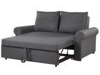 Sofa Bed SILDA Fabric Dark Grey 2 Seater