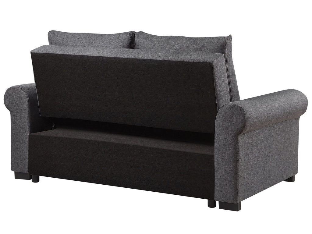 Sofa Bed SILDA Fabric Dark Grey 2 Seater