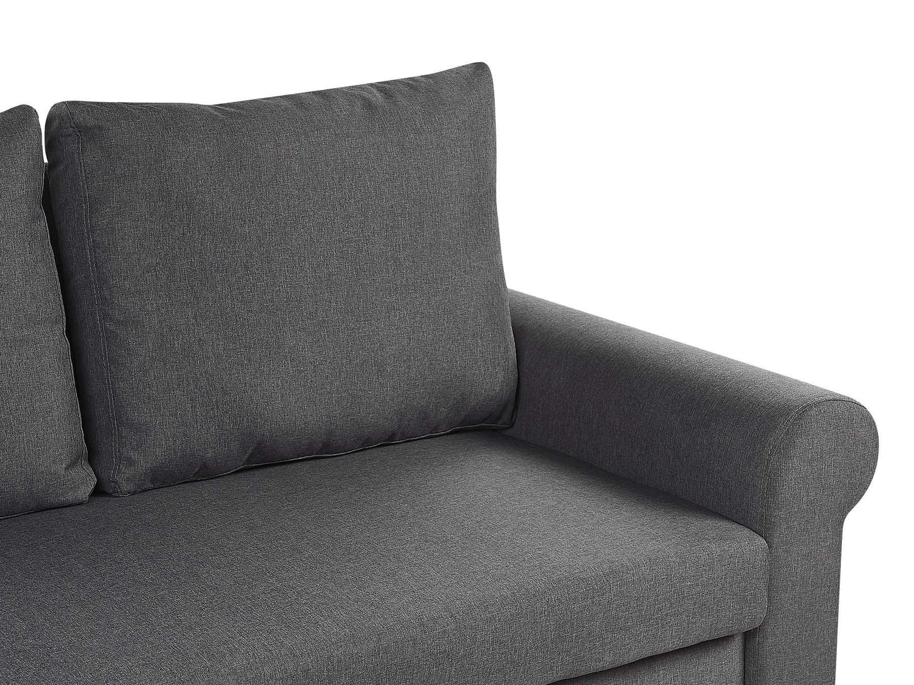 Sofa Bed SILDA Fabric Dark Grey 2 Seater