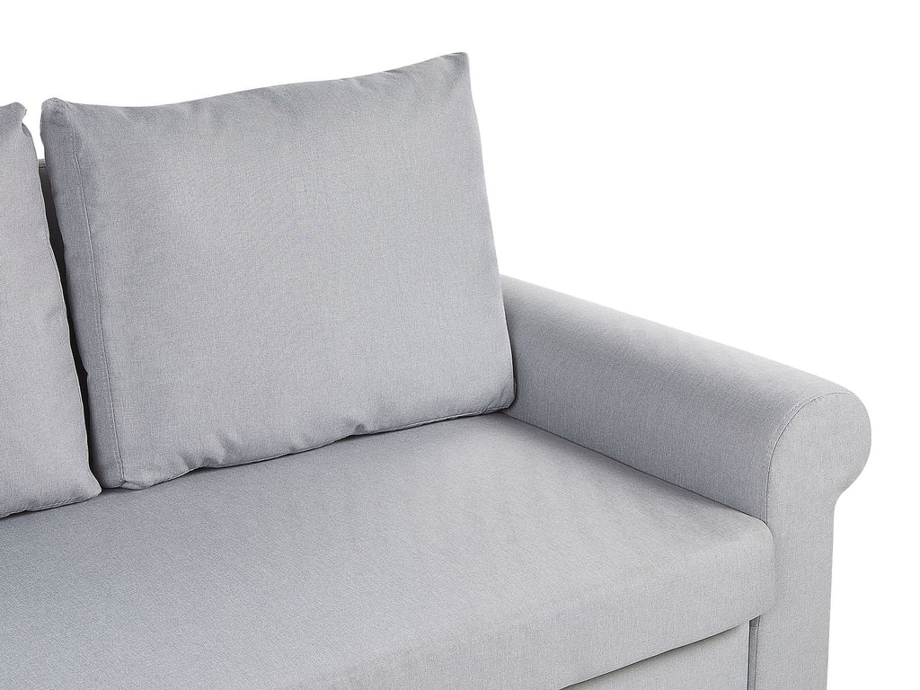 Sofa Bed SILDA Fabric Light Grey 2 Seater