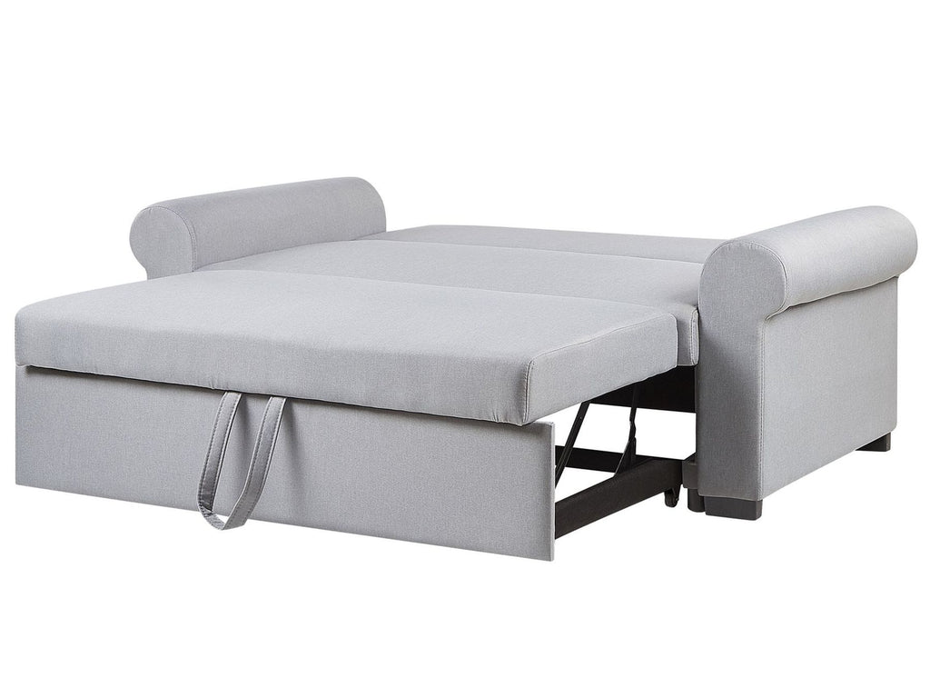 Sofa Bed SILDA Fabric Light Grey 2 Seater