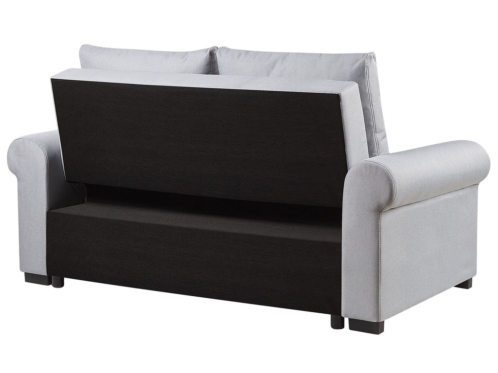 Sofa Bed SILDA Fabric Light Grey 2 Seater