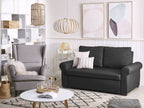 Sofa Bed SILDA Fabric Black 2 Seater