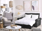 Sofa Bed SILDA Fabric Black 2 Seater