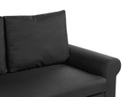 Sofa Bed SILDA Fabric Black 2 Seater