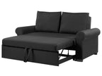 Sofa Bed SILDA Fabric Black 2 Seater