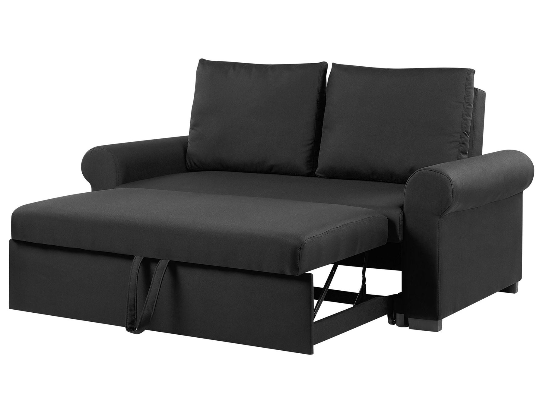 Sofa Bed SILDA Fabric Black 2 Seater