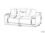 3 Seater Jumbo Cord Sofa Light Grey VISKAN