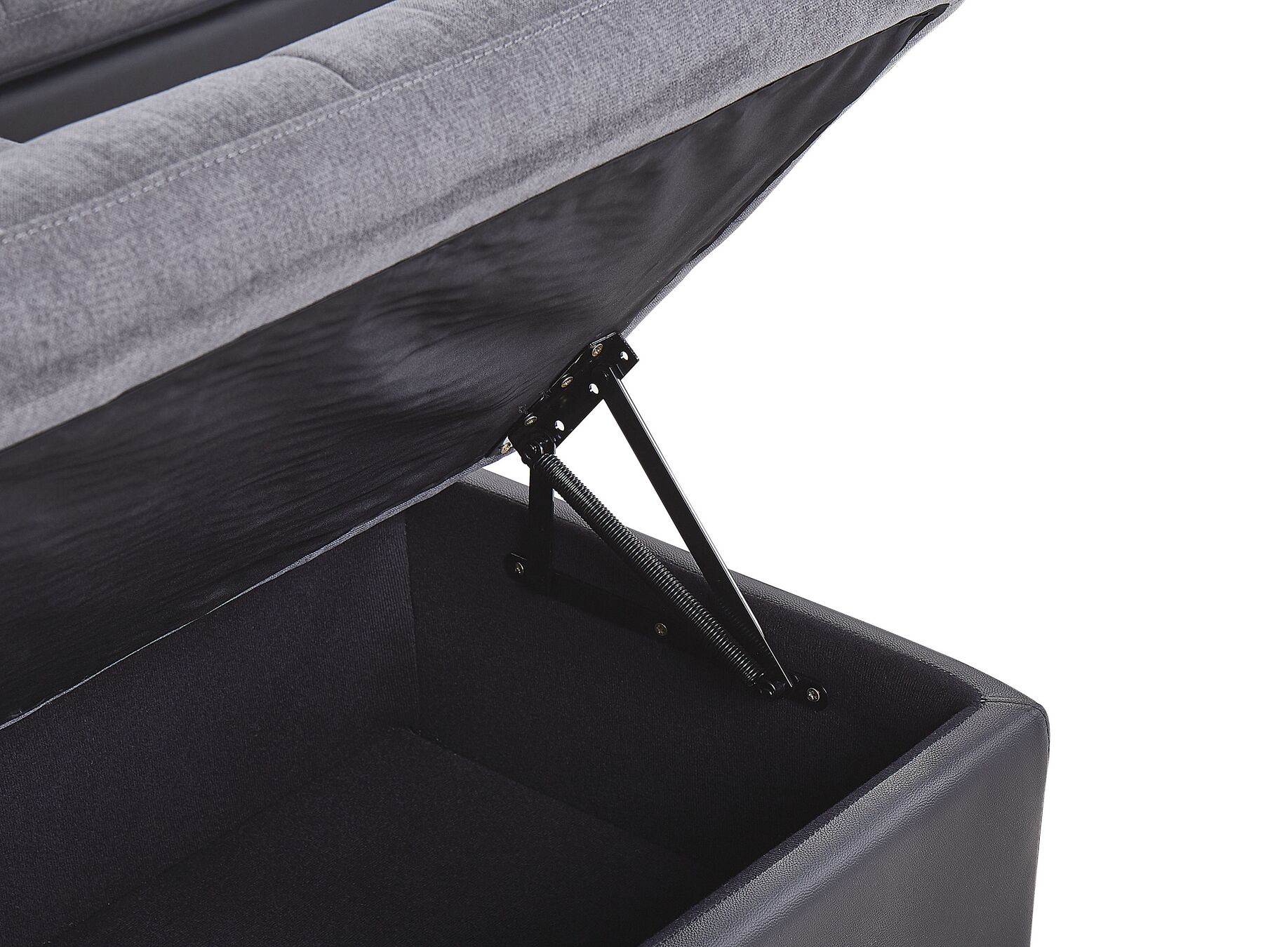 U-Shape Sofa Bed HALDEN Fabric Dark Grey with Storage 5 Seater Right Hand