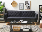 Velvet Sofa Bed Black BARDU