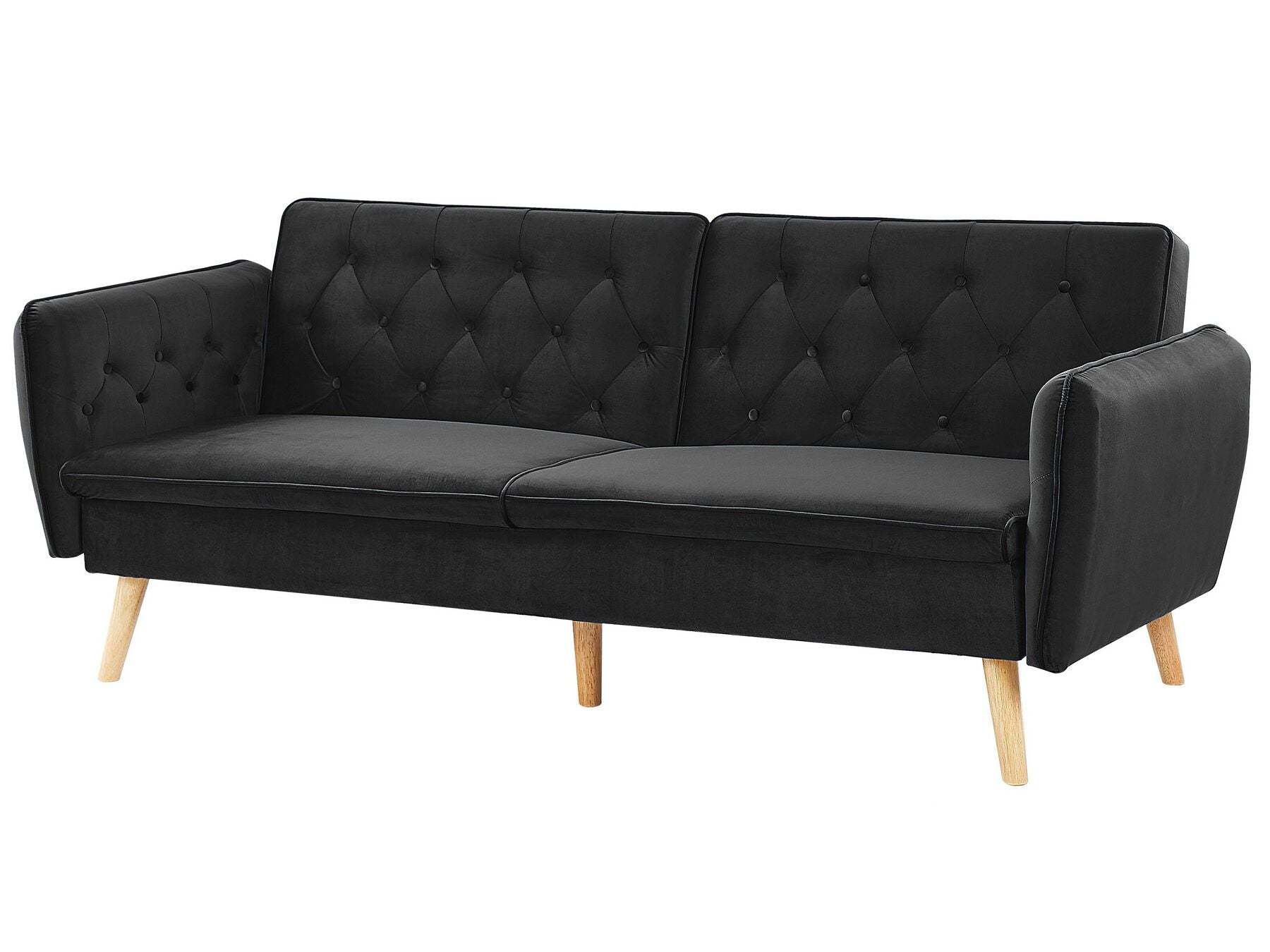 Velvet Sofa Bed Black BARDU