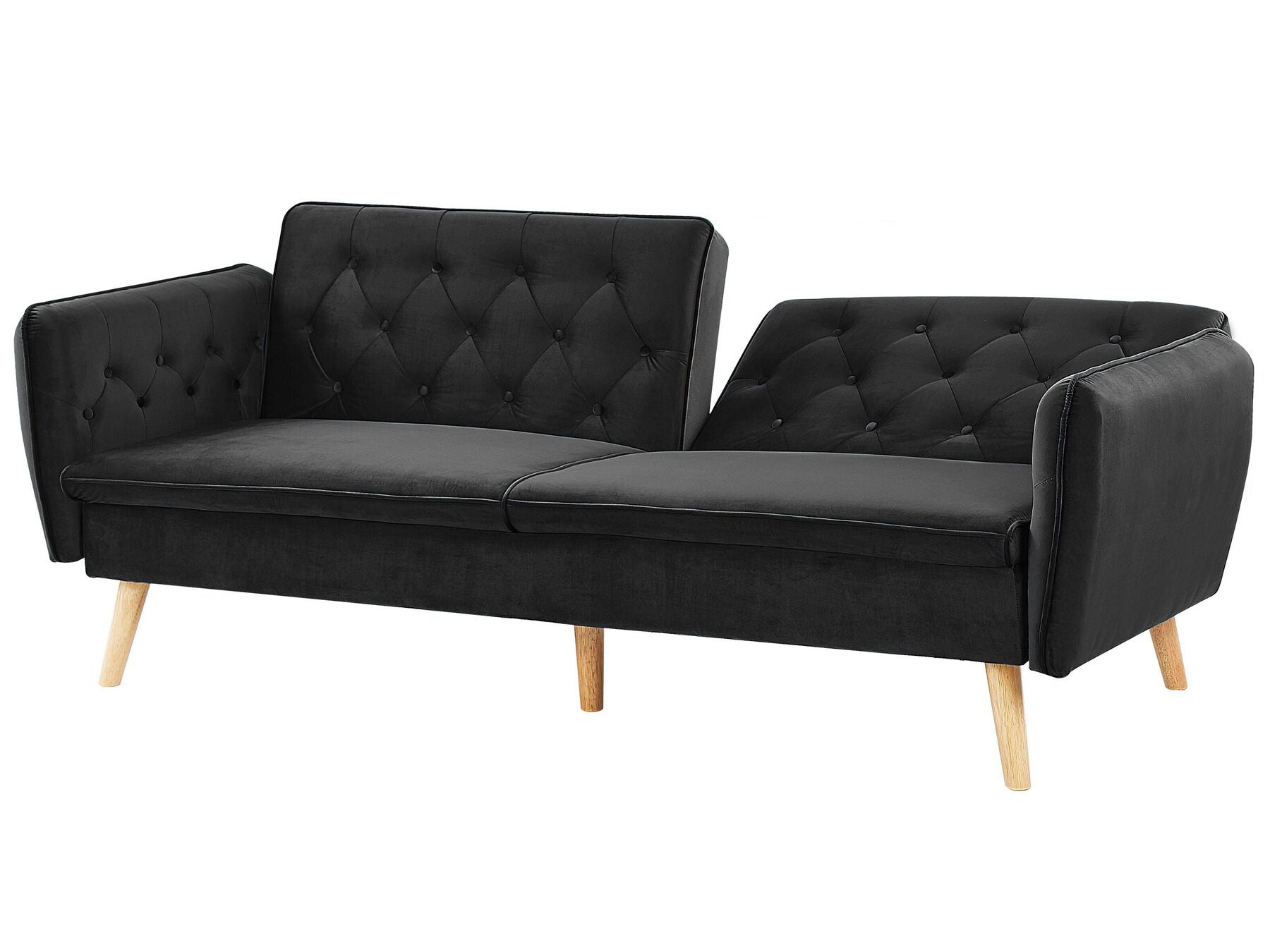 Velvet Sofa Bed Black BARDU