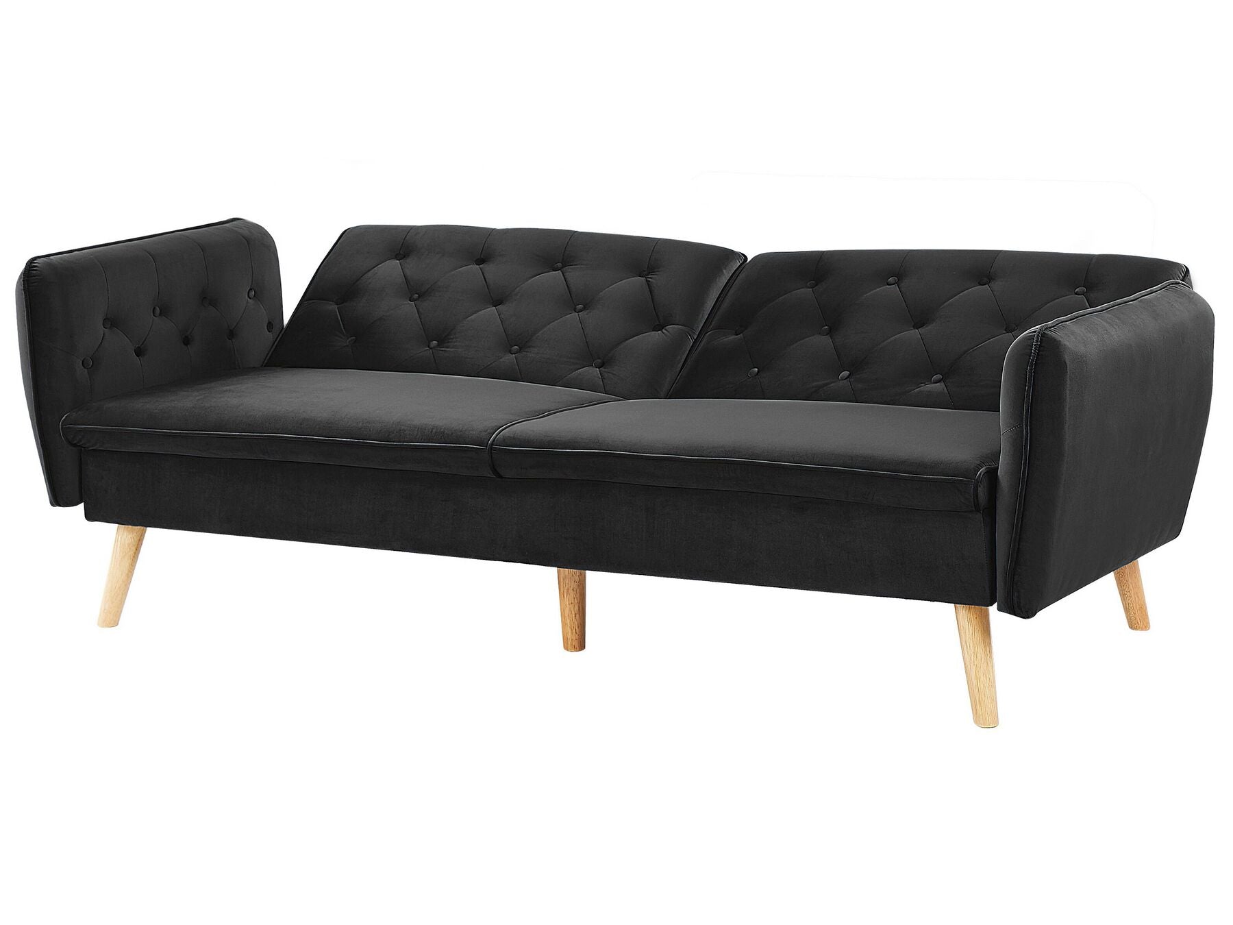 Velvet Sofa Bed Black BARDU