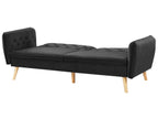 Velvet Sofa Bed Black BARDU