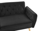 Velvet Sofa Bed Black BARDU