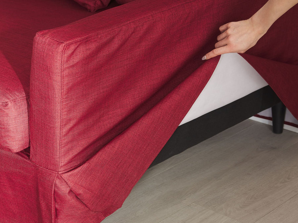 3 Seater Fabric Sofa Red GILJA