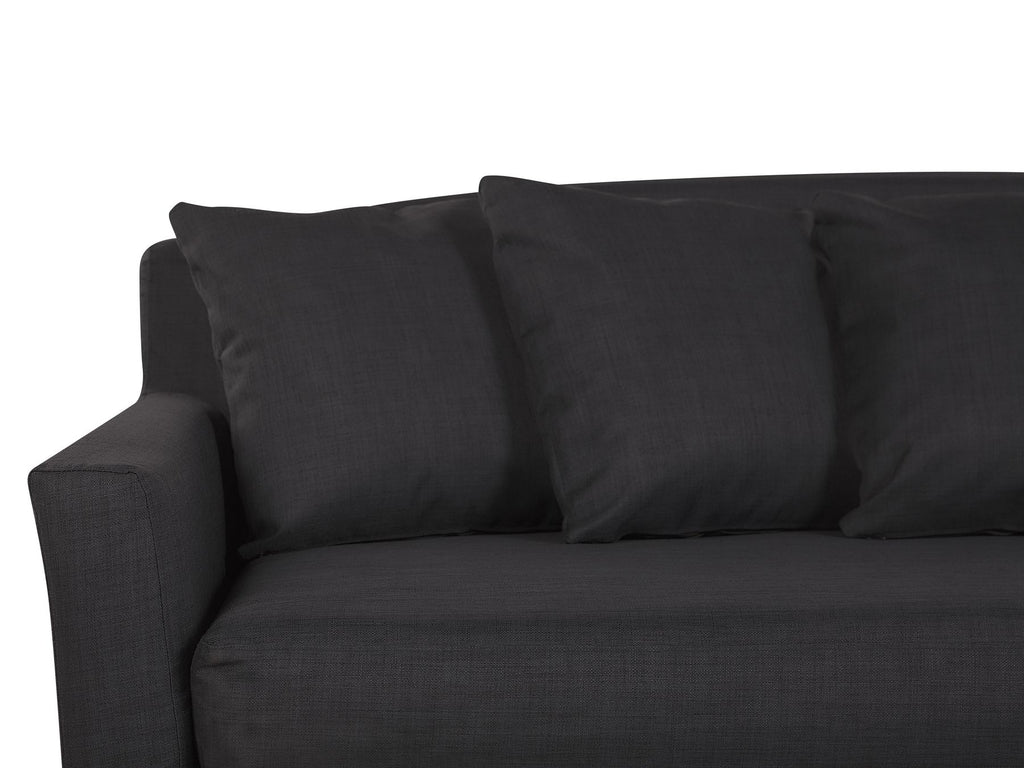 3 Seater Fabric Sofa Black GILJA