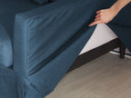 3 Seater Fabric Sofa Blue GILJA