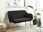 2 Seater Velvet Kitchen Sofa Black TABY