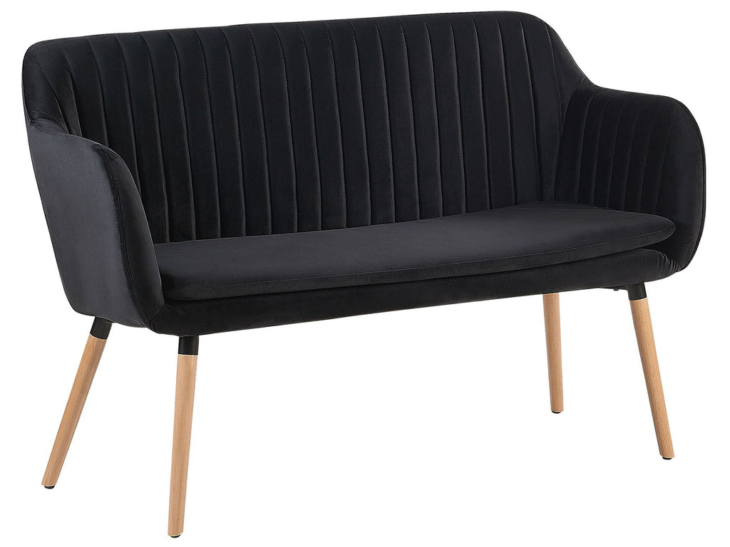 2 Seater Velvet Kitchen Sofa Black TABY