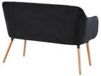 2 Seater Velvet Kitchen Sofa Black TABY