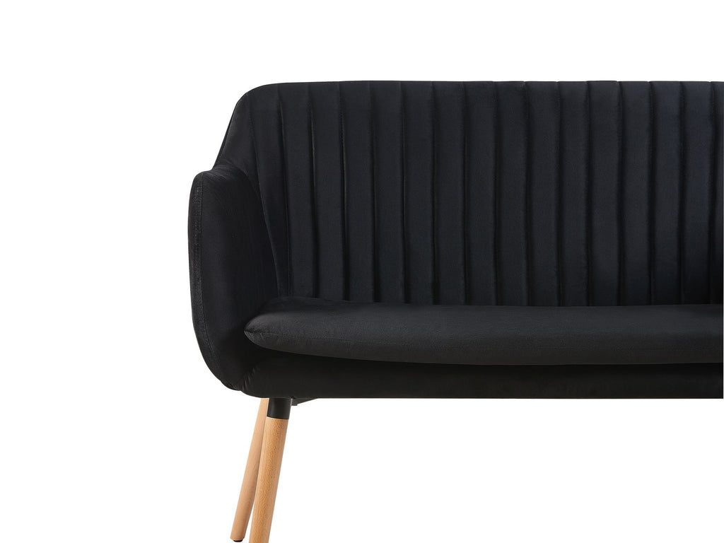 2 Seater Velvet Kitchen Sofa Black TABY