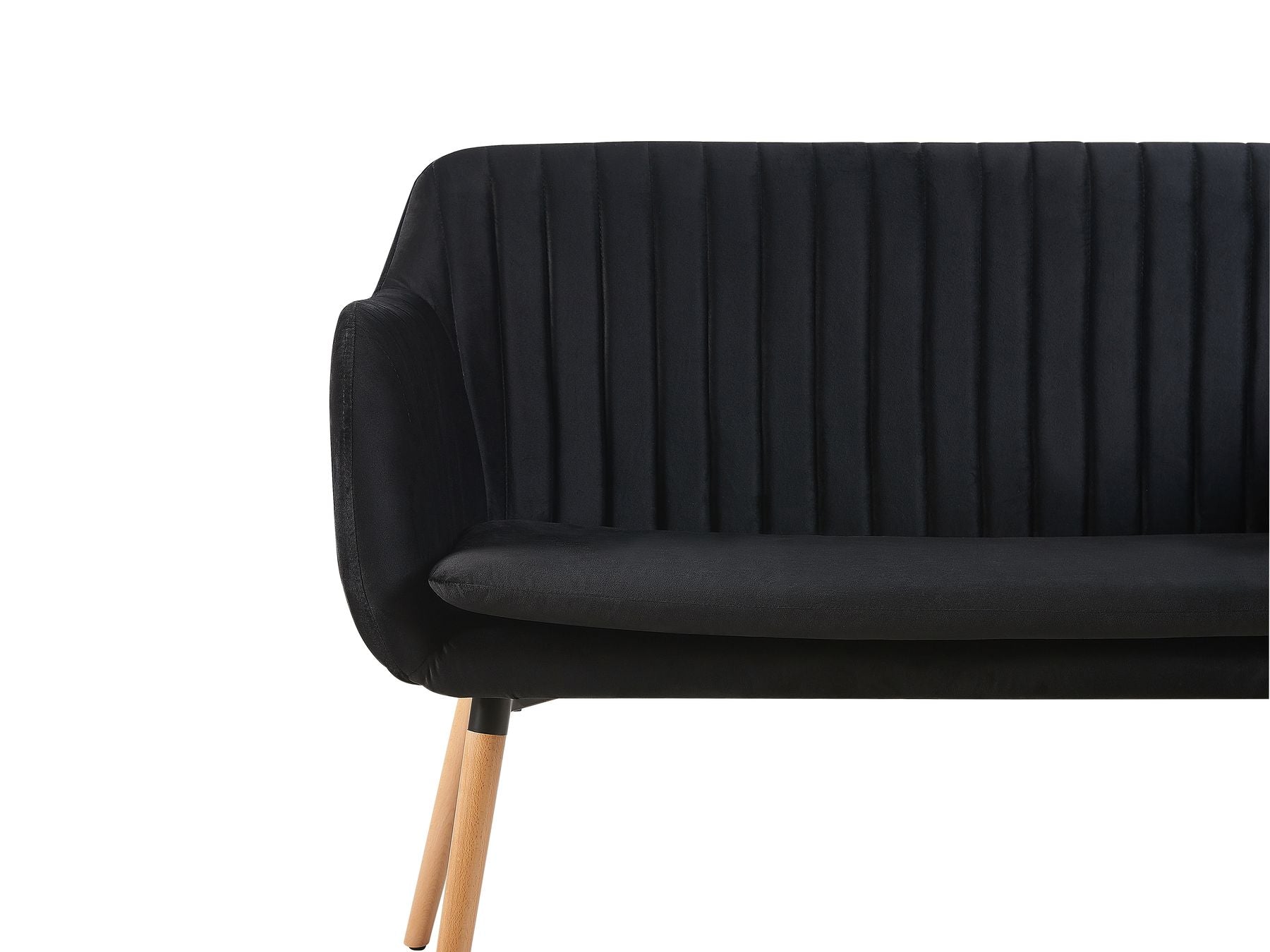 2 Seater Velvet Kitchen Sofa Black TABY