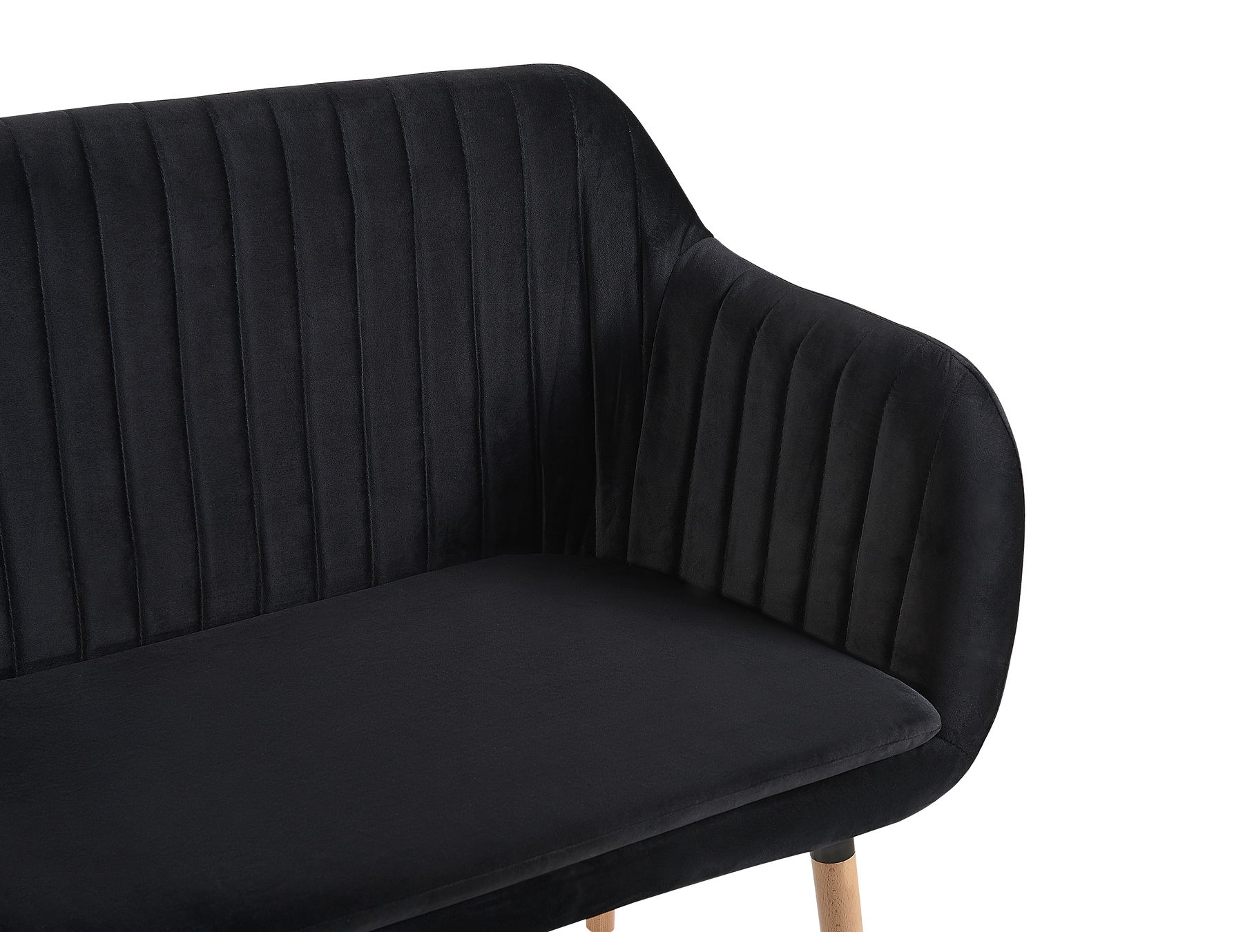 2 Seater Velvet Kitchen Sofa Black TABY