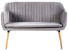 2 Seater Velvet Kitchen Sofa Grey