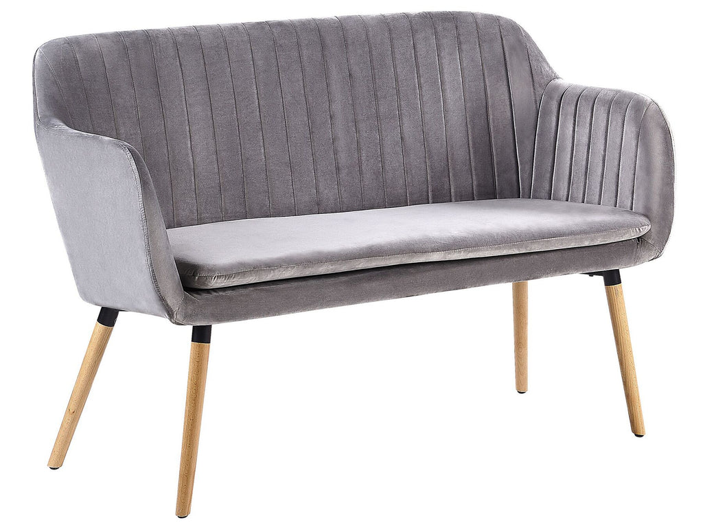 2 Seater Velvet Kitchen Sofa Grey TABY