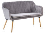 2 Seater Velvet Kitchen Sofa Grey TABY