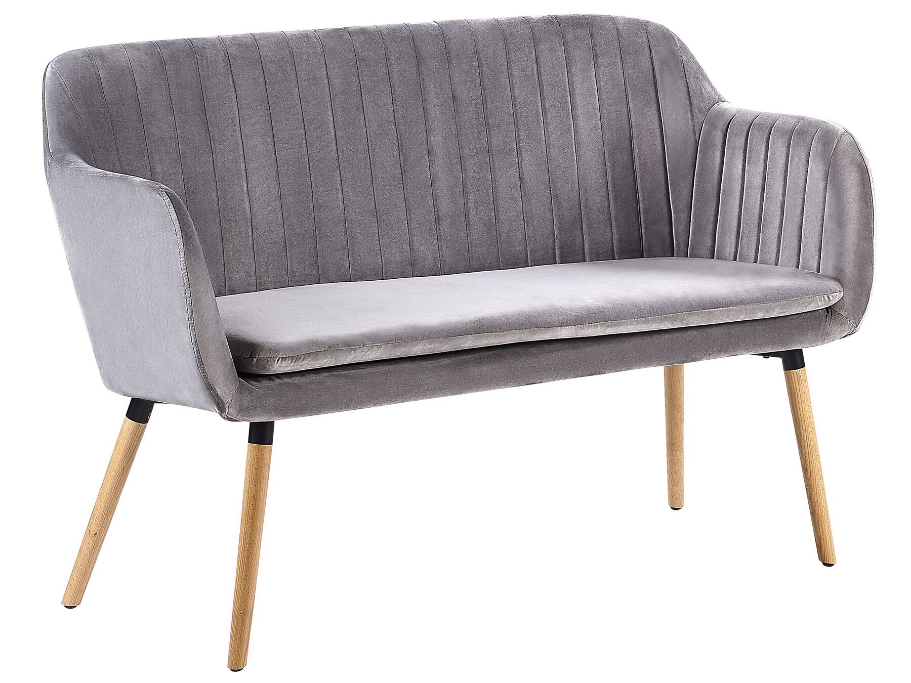 2 Seater Velvet Kitchen Sofa Grey TABY