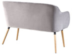2 Seater Velvet Kitchen Sofa Grey TABY