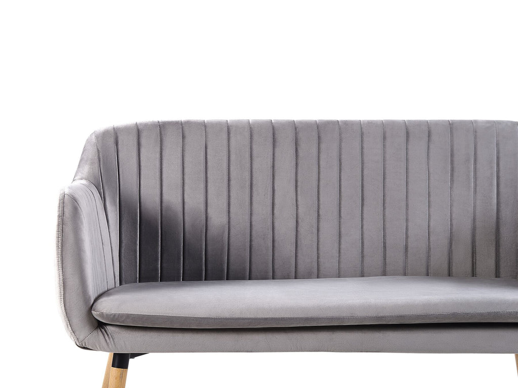 2 Seater Velvet Kitchen Sofa Grey TABY