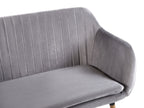 2 Seater Velvet Kitchen Sofa Grey TABY
