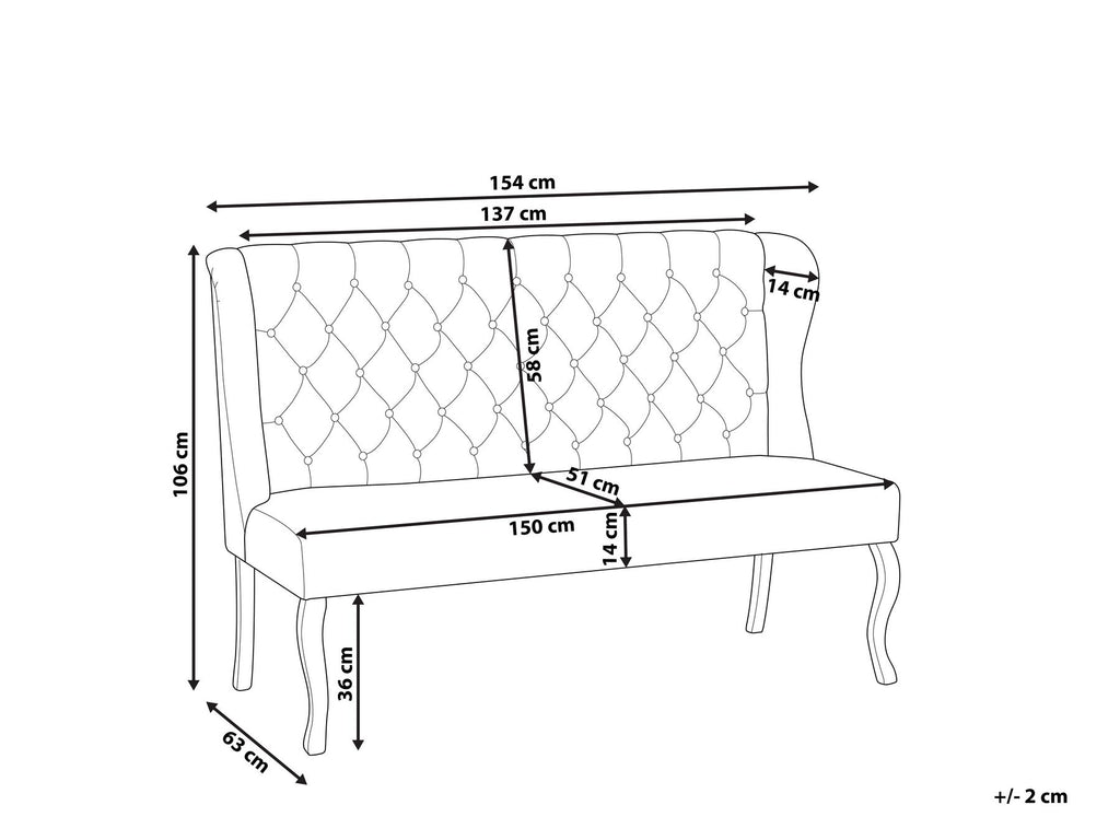 2 Seater Fabric Kitchen Sofa Grey TORSBY
