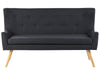 Upholstered Bench Fabric Black 2 Seater