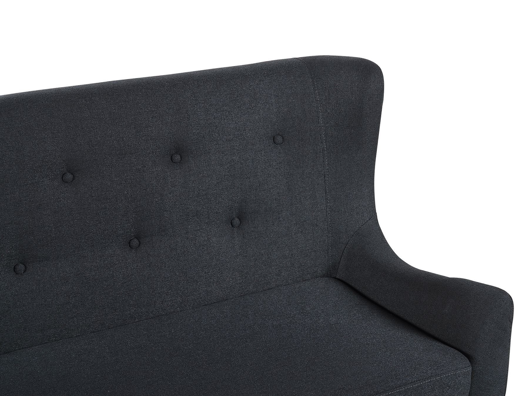 Upholstered Bench SKIBBY Fabric Black 2 Seater