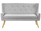 2 Seater Fabric Kitchen Sofa Light Grey SKIBBY