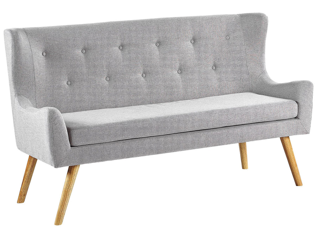 2 Seater Fabric Kitchen Sofa Light Grey SKIBBY