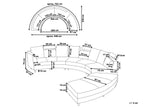 Curved Sofa ROTUNDE Leather Brown 7 Seater Symmetrical