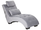 Chaise Longue SIMORRE Velvet Grey with Built-In Bluetooth Speaker