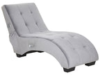 Chaise Longue SIMORRE Velvet Grey with Built-In Bluetooth Speaker