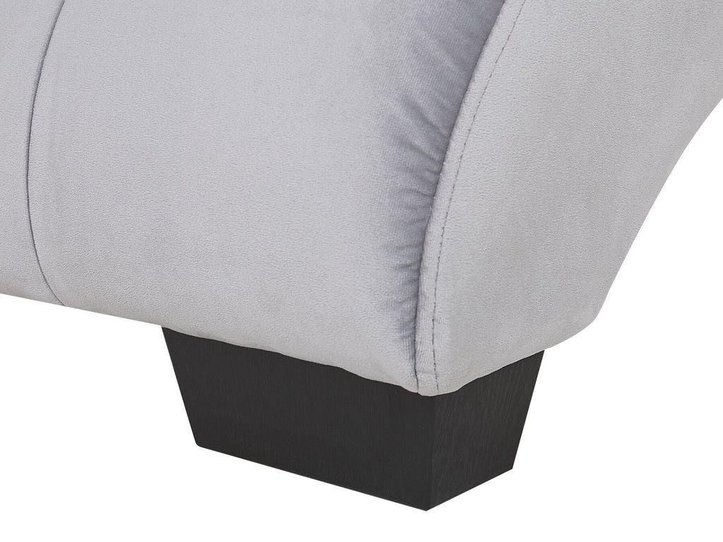 Chaise Longue SIMORRE Velvet Grey with Built-In Bluetooth Speaker