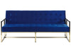 Sofa Bed Velvet Navy Blue 3 Seater
