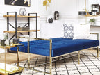 Sofa Bed MARSTAL Velvet Navy Blue 3 Seater