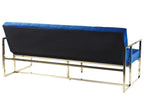 Sofa Bed MARSTAL Velvet Navy Blue 3 Seater